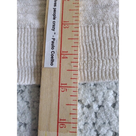 Converse Sweater Women's S Ivory White Shawl Open Front Shrug Long Sleeve Y2K - Picture 9 of 12